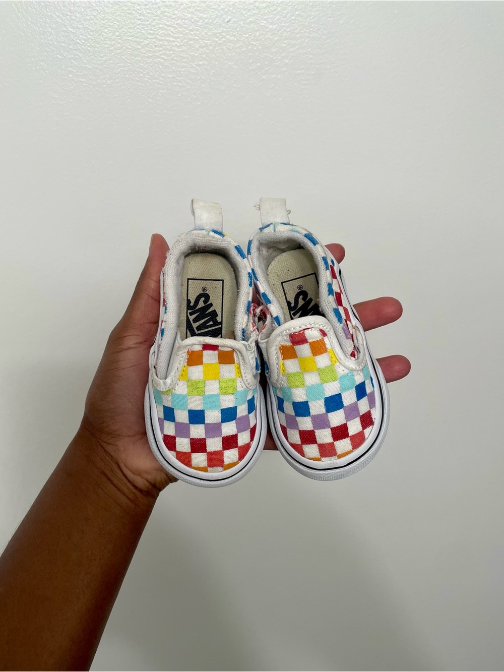 Vans Kids Classic Slip-On Checkerboard Sneakers - Rainbow